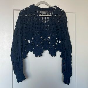 Never Been Worn crop crochet sweater